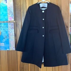 Mademoiselle Tara Navy Long Coat OX buttons